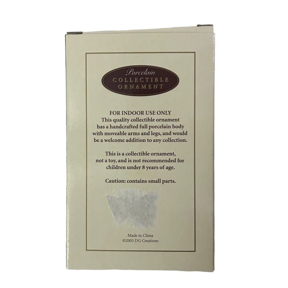 Porcelain Doll Ornaments - Set of 2 - Adorable Dolls with Dreese & Hats - Picture 5 of 14